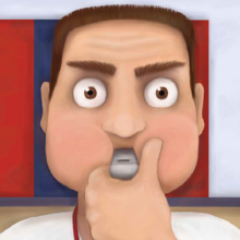 Coach blowing whistle
