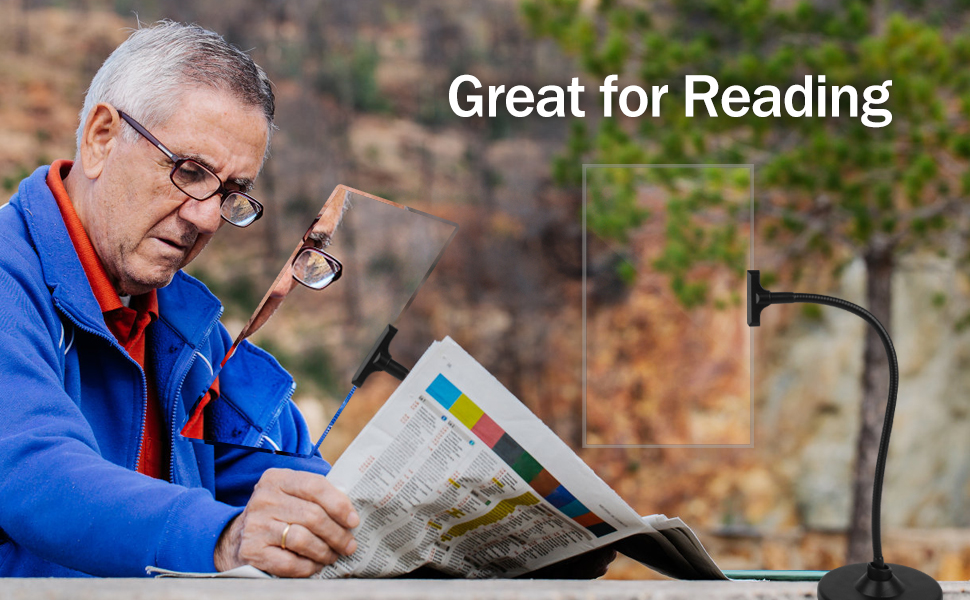 JUOIFIP 4X Magnifying Glass with Stand, 10''x6'' Flexible Gooseneck