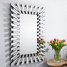 alternate angle view of Starburst rectangular wall mirror