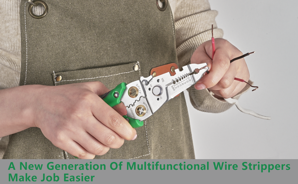 mshandto 8" Wire Stripper, 101 Multifunctional Wire Stripper Crimper
