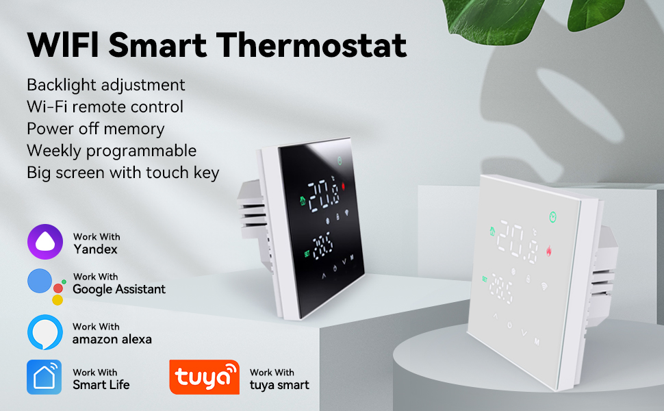 MincoHome Smart Thermostat Touch Screen WiFi Enabled Programmable Temperature Control For Electric Heating/Gas Boiler Save Energy (Black Electric Heating) 13 M3H