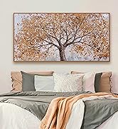 Framed Wall Art Gold Tree Of Life Framed Modern Artwork Canvas Painting Textured Tree Pictures Wa...
