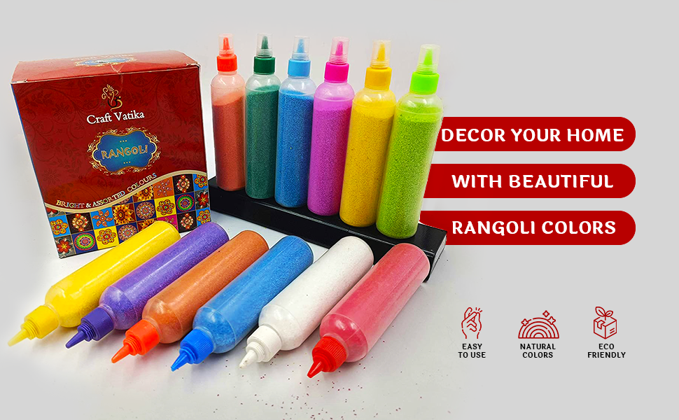 Buy CraftVatika Rangoli Colour Powder Tube Kit, Diwali Decoration Items