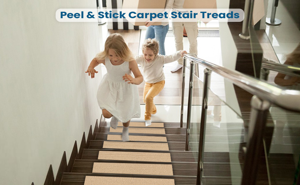 Peel & stick carpet stair Treads