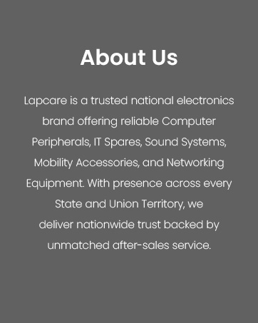 Lapcare About Us description of national electronics and computer accessories brand