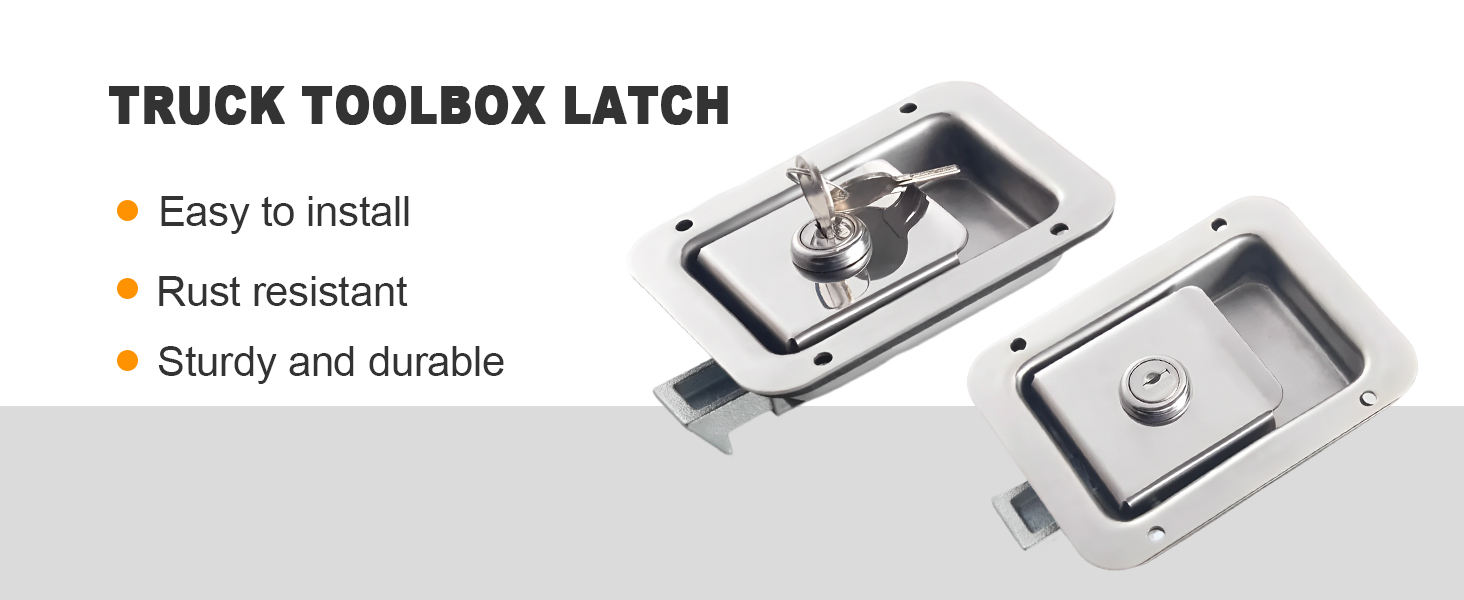 Truck Tool Box Latch, Stainless Steel Trailer Tool Box