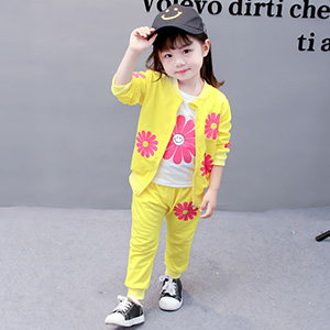 Toddler & Little Girl Flowers Print 3 Piece Sets