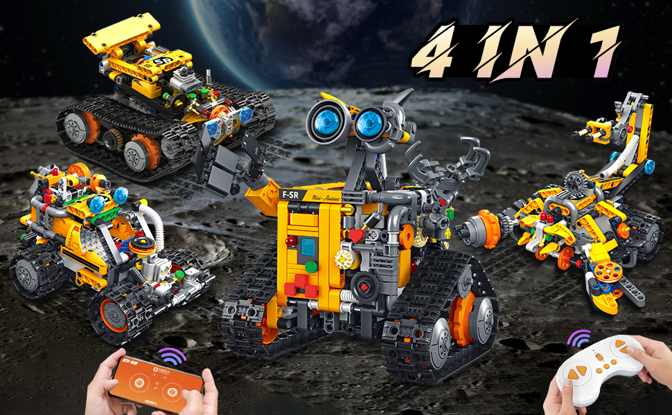 Amazon.com: Bouraw Robot Building Kit, App & Remote Control Robot Toys ...