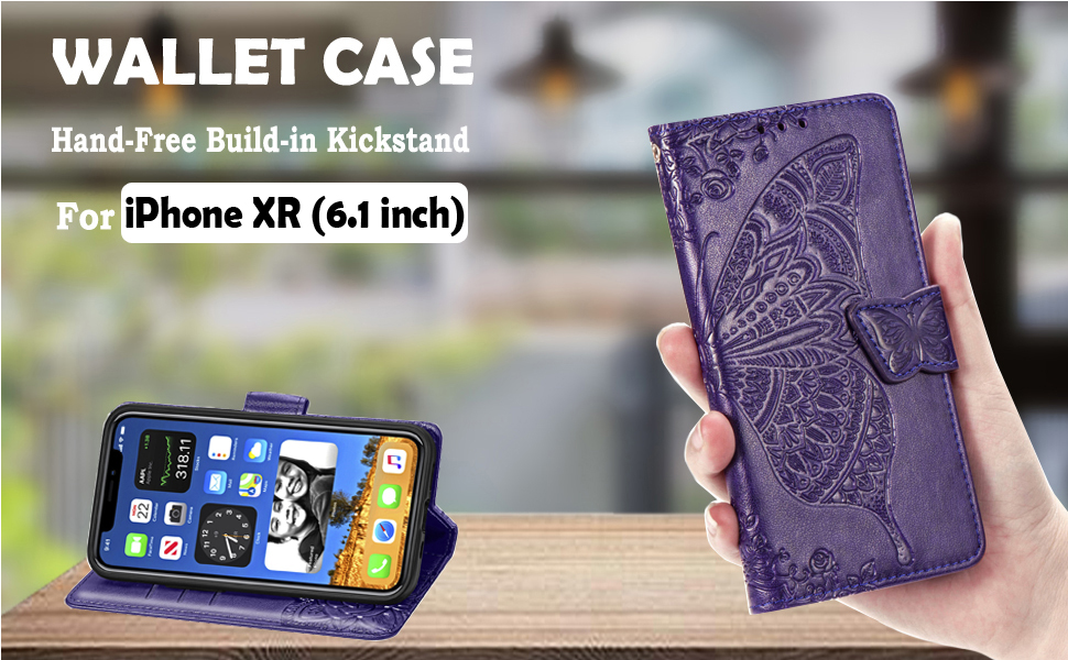 Wallet Case for iPhone XR,PU Leather Flip Protective Phone