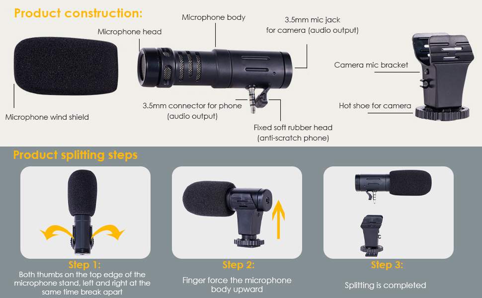 MIC 06 Microphone Mobile Phone Mini Microphone 3.5mm for Live Conference Video Vlog