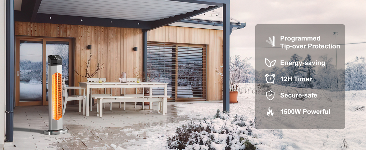 Outdoor heaters with multiple functions