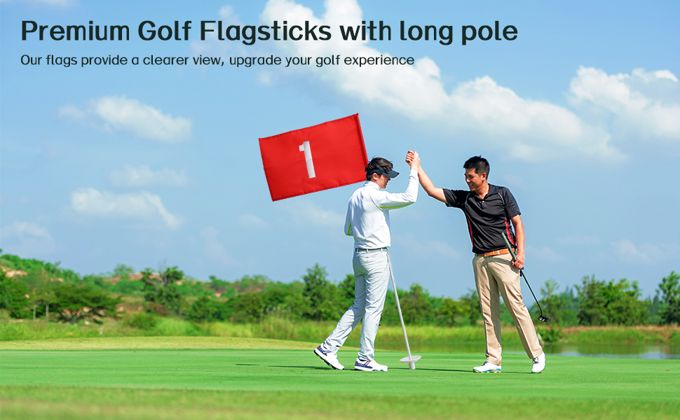 Golf Flagstick 6 Ft, Golf Flags for Putting Green, DoubleSided Digital