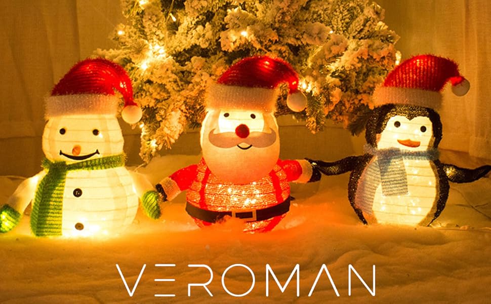 【新品】クリスマス　LED サンタ　雪だるま Amazon.co.jp: VeroMan クリスマス LEDライト 雪だるま サンタ
