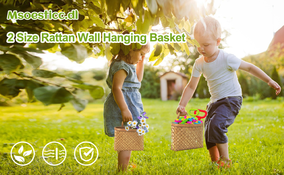 Msoesticc.dl 2 Size Rattan Wall Hanging Basket, Handmade