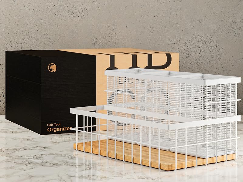 organizador de planchas y secadoras de pelo hair care product organization flat iron storage metal