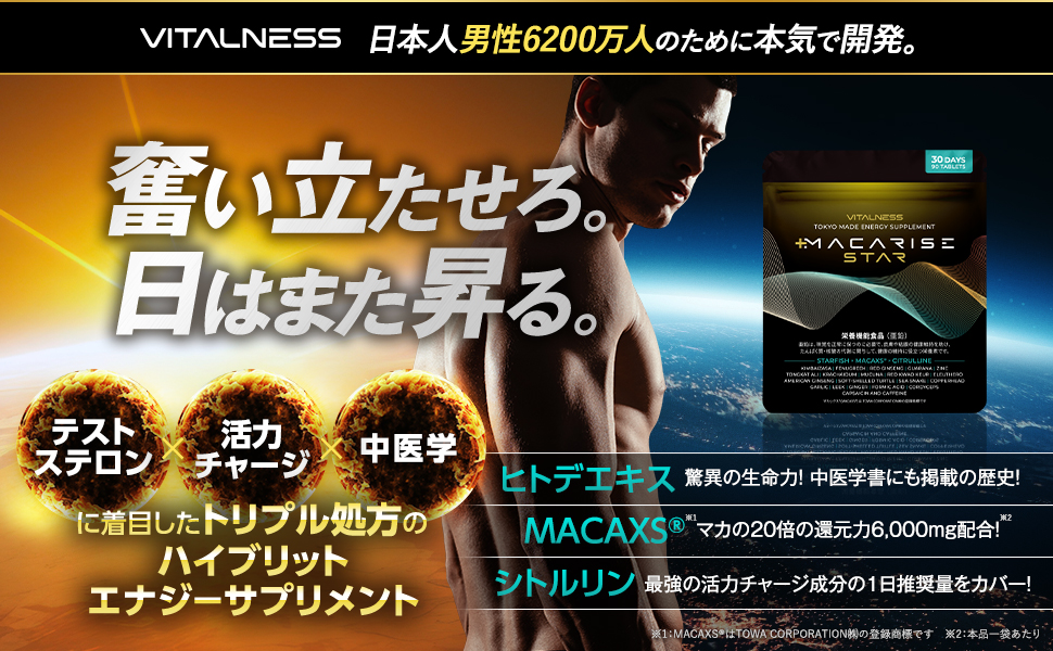Amazon | マカライズスター 30日分 90粒 亜鉛 マカ シトルリン