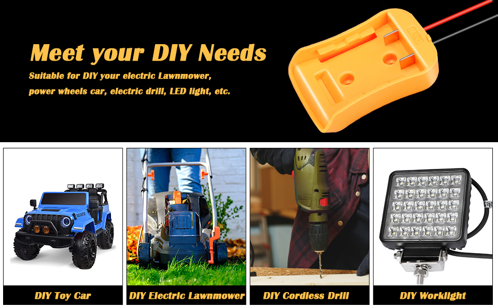 Newly for Dewalt Battery Adapter by Baridwon, Power Wheels