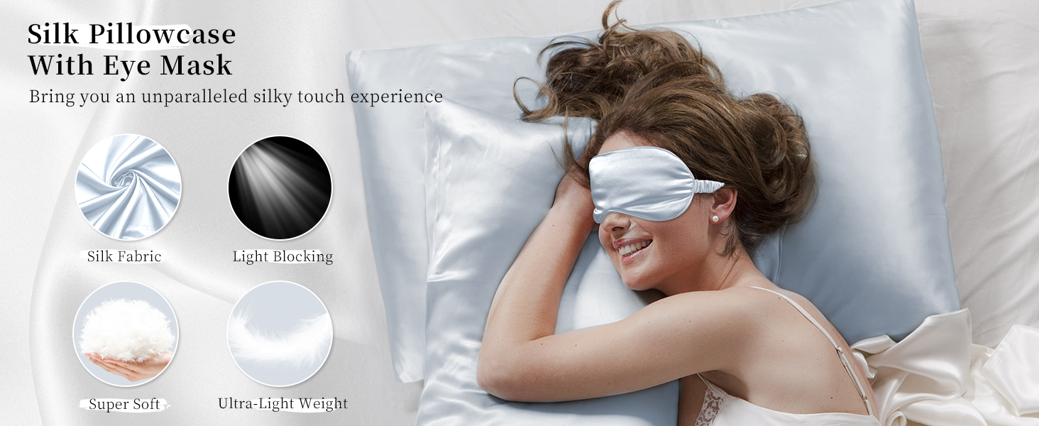 my novel things Satin Pillowcase Gift Set with Silk Satin