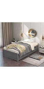 Twin bed with drawers