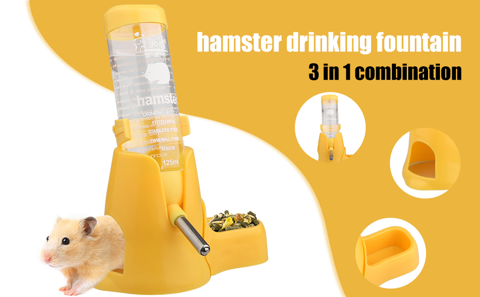 Hamster Water Bottle, [4.2oz/125ml] Diyife Guinea Pig