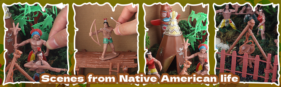 Native American Indians Figures Toys Set