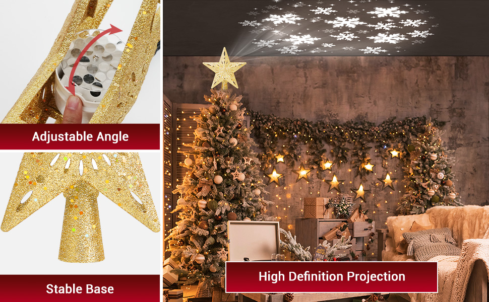 WinPull Christmas Tree Topper Lighted with 6 Pattern