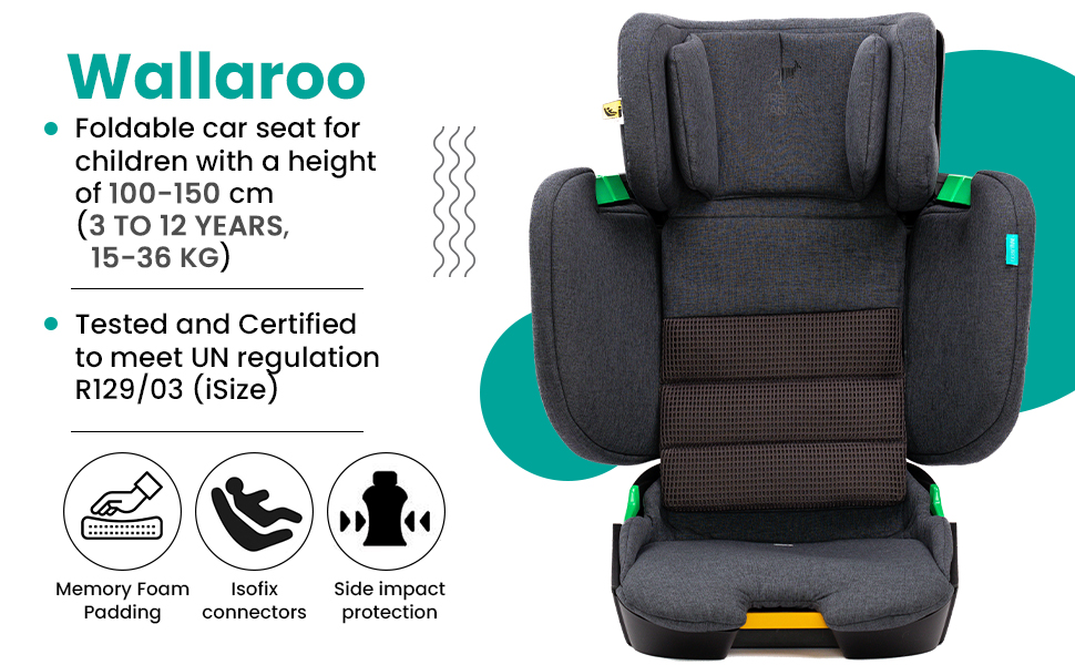 Urban Kanga Wallaroo Portable and Foldable Car Seat Booster Seat ISOFIX