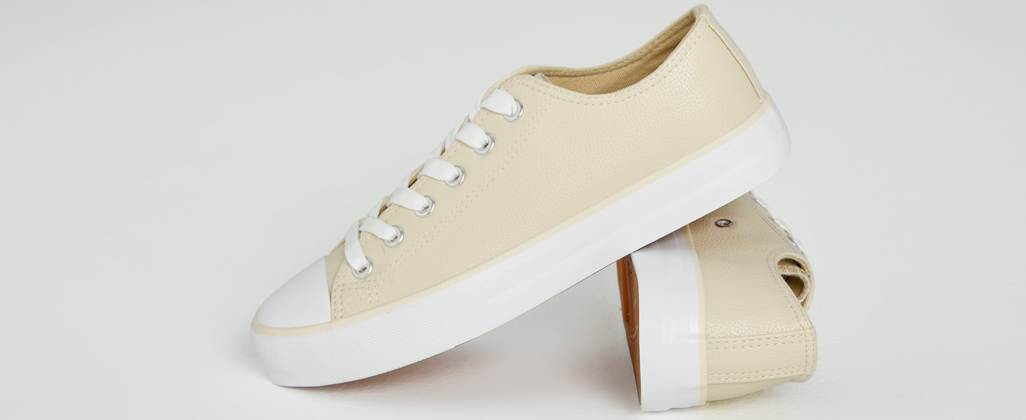 Adokoo Women's Fashion Sneakers PU Leather Casual Shoes