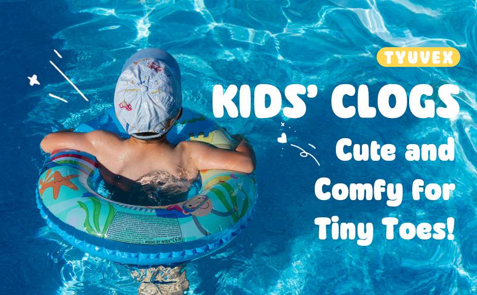 TYUVEX Kids Clogs Boys Girls Garden Shoes Toddler Children Slippers Slippers Beach Pool Shoes Slip On Summer Sandals 8 KIDS CLOGS