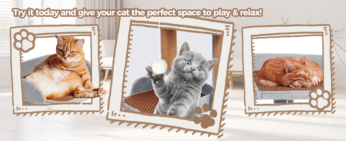 Multi-purpose Area Cat Tree, Sturdy Cat Climbing Furniture, pet activity center, thick board