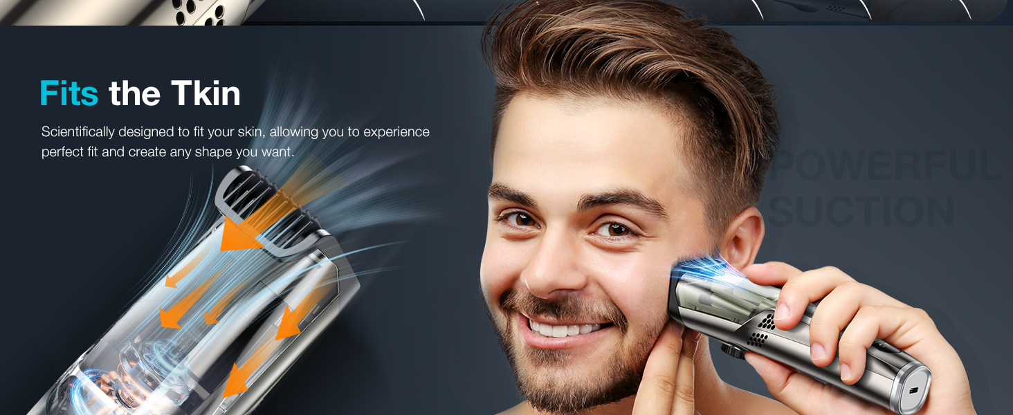 vacuum beard trimmer for men