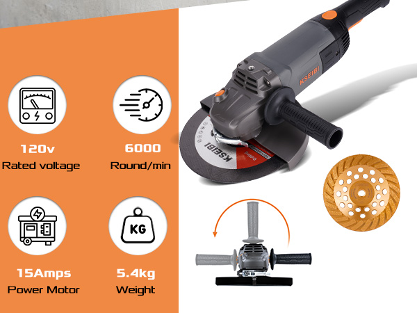 KSEIBI 711985 Concrete Grinder 7 Inch - Angle Grinder Kit