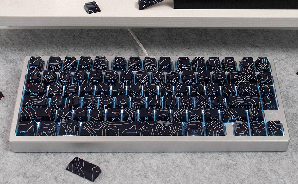 topographic keycaps