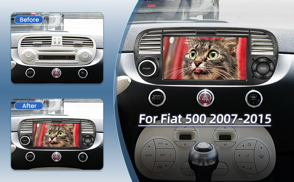 NHOPEEW [1G+16G] Android Car Radio for Fiat 500 20072015, 7 inch Touch Screen Fiat 500 Stereo
