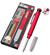 HAUTMEC Mechanical Carpenter Pencil with Built-in Sharpener & Removable Grip, 7 Leads (3 Colors),...