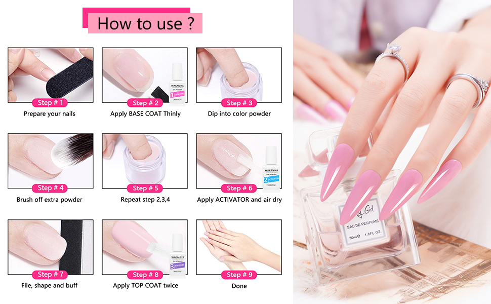 12 Colours Dip Powder Nail Kit Clear Nude Pink Nail Dipping Powder Set Starter French Manicure