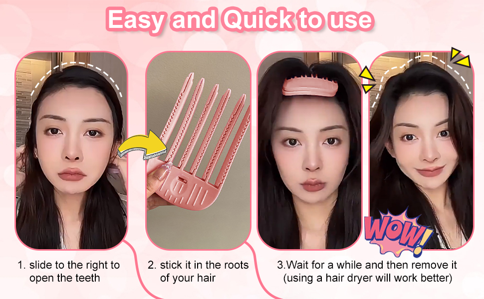 Hair Volume Clips for Fluffy Bangs, Wind Shaping Comb for Men and Women
