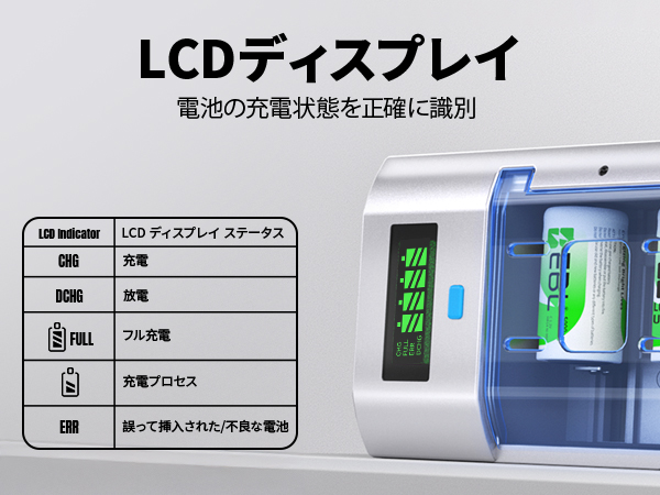 単1?単4・9V電池対応リフレッシュ充電器 Amazon | 【JC】リフレッシュ機能付き 充電式電池用 充電器 単3
