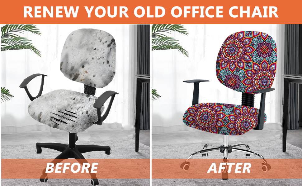 KRFOONN Computer Office Chair Covers Stretch Computer Chair