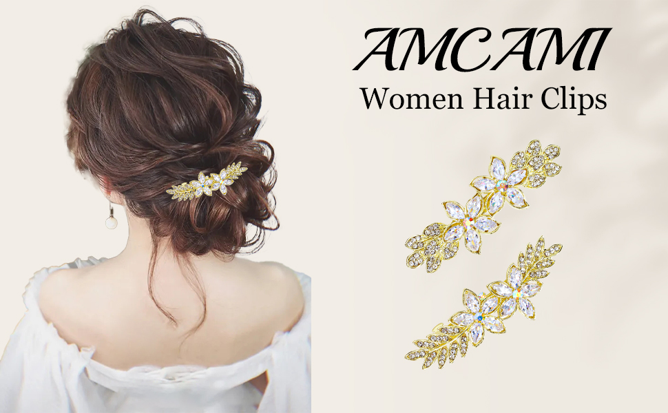 Rhinestone hair clips hair barrettes for women pearl hair claw clips bridal hair accessories