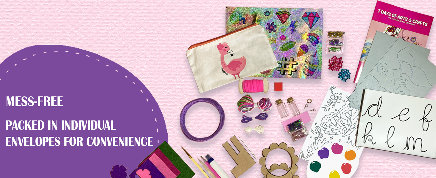 Chalk and Chuckles 7 Days of Arts & Crafts Box with All Materials and Supplies 9-12 years