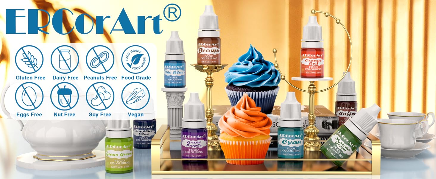food colouring, food coloring, food dye, food colouring liquid, food coloring for cakes, cream