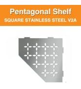 Schluter Pentagonal Corner Shelf for Tiled Walls - Floral Design, Stainless Steel Material, Brush...