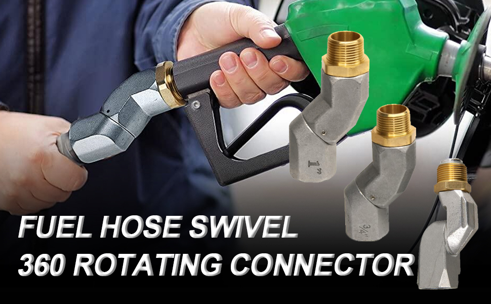 2PCS 3/4 Inch NPT Fuel Hose Swivel 360 Rotating Connector
