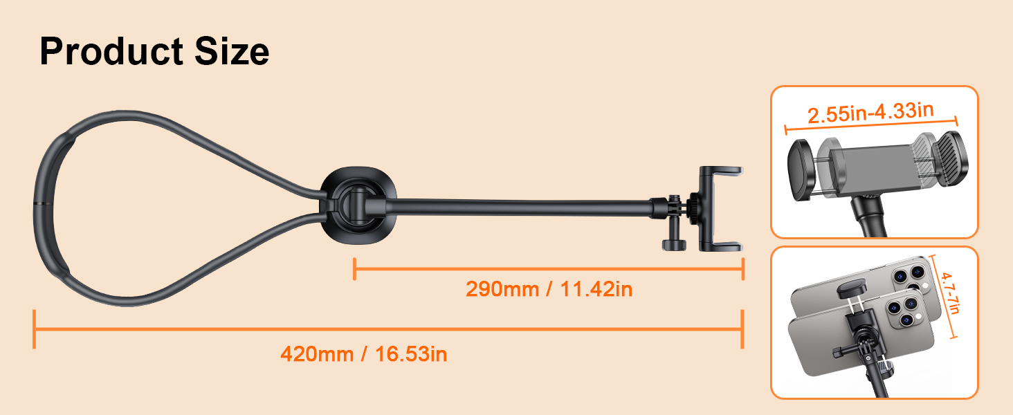 11.42 inches length,for 4.7-7inches phone