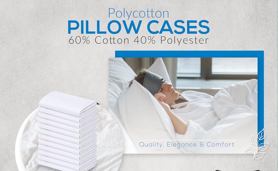 GOLD TEXTILES Bulk Pack of 100 Polycotton Standard/Queen