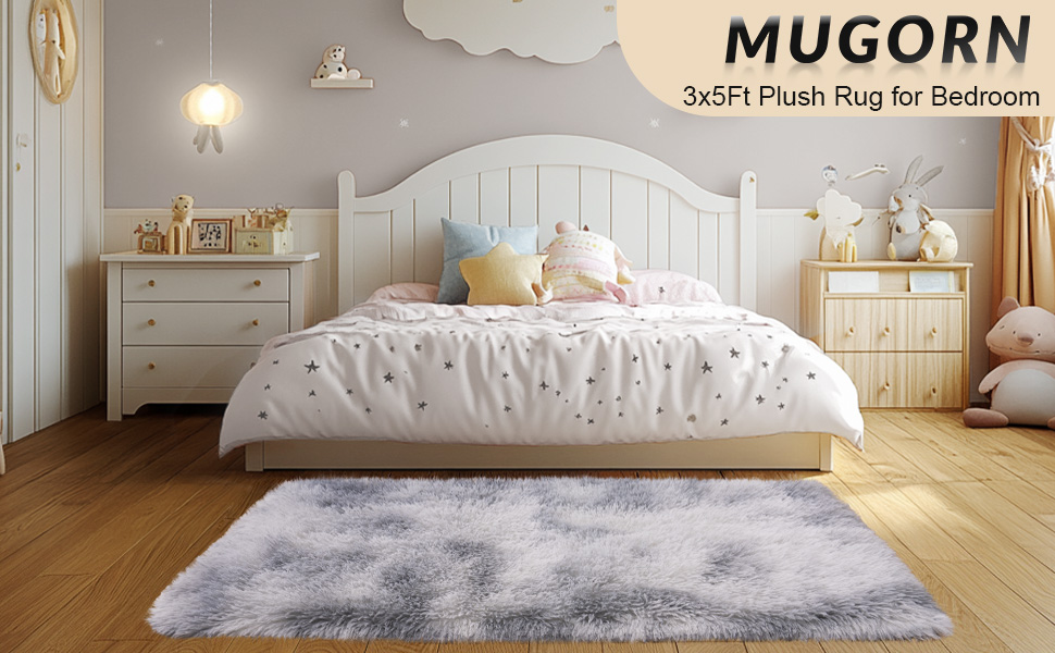 Mugorn 3x5 Rugs for Bedroom, Fluffy Area Rugs for Living