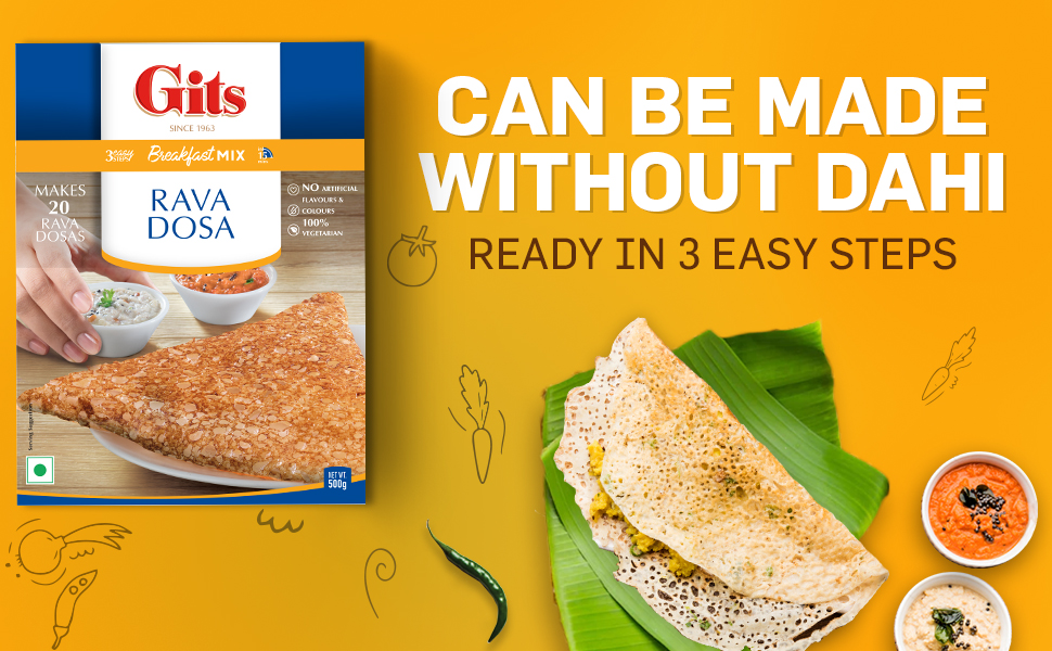 Gits Instant Breakfast Mix - Rava Dosa, 500g