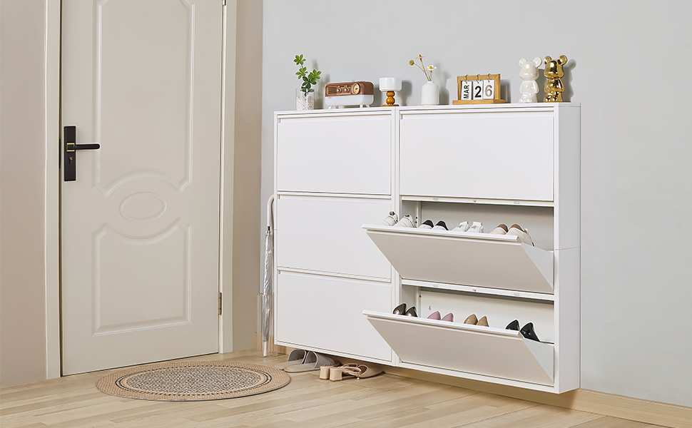 Amazon.com: iCHENGGD Shoe Storage Cabinet with 3 Flip