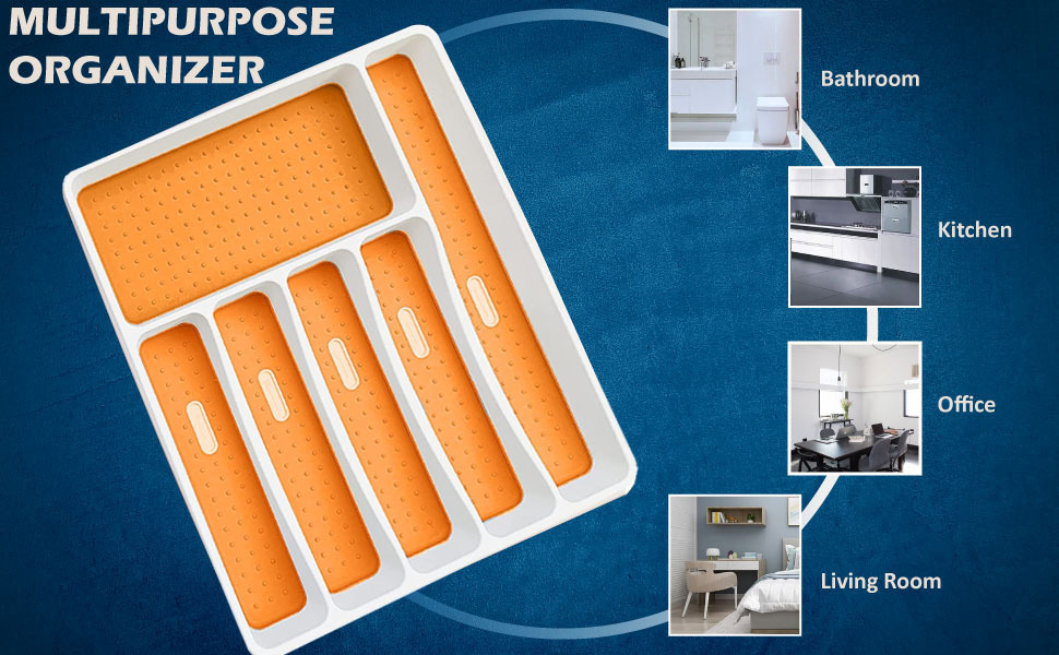 SABSHACH 6 Compartments Cutlery Tray Cutlery Drawer Organiser Anti